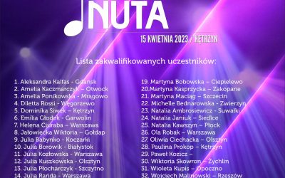 LISTA ZAKWALIFIKOWANYCH – KRYSZTAŁOWA NUTA 2023