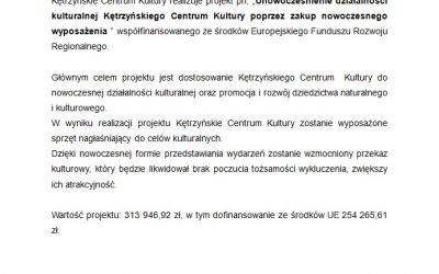 Kętrzyńskie Centrum Kultury realizuje kolejny projekt