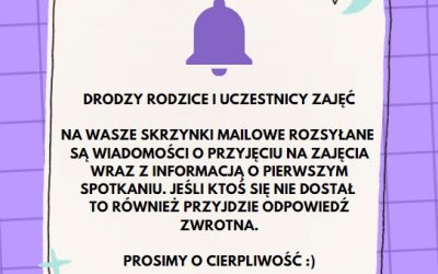 Informacja – zapisy na zajęcia