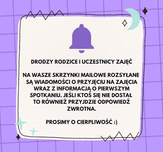 Informacja – zapisy na zajęcia