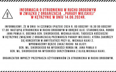 INFORMACJE O ZMIANIE ORGANIZACJI RUCHU: Parada Miejska