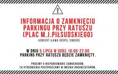 INFORMACJA – ZAMKNIĘCIE PARKINGU